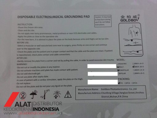 disposable electrosurgical grounding pad